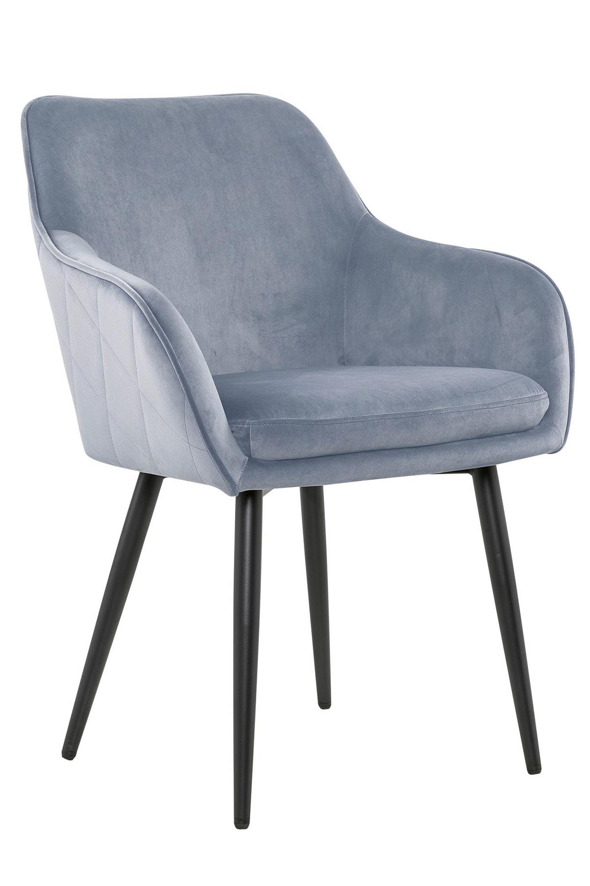 Naslanjač Samt, Svetlo Siva - črna/svetlo siva, Moderno, kovina/tekstil (61/85/60cm) - Livetastic