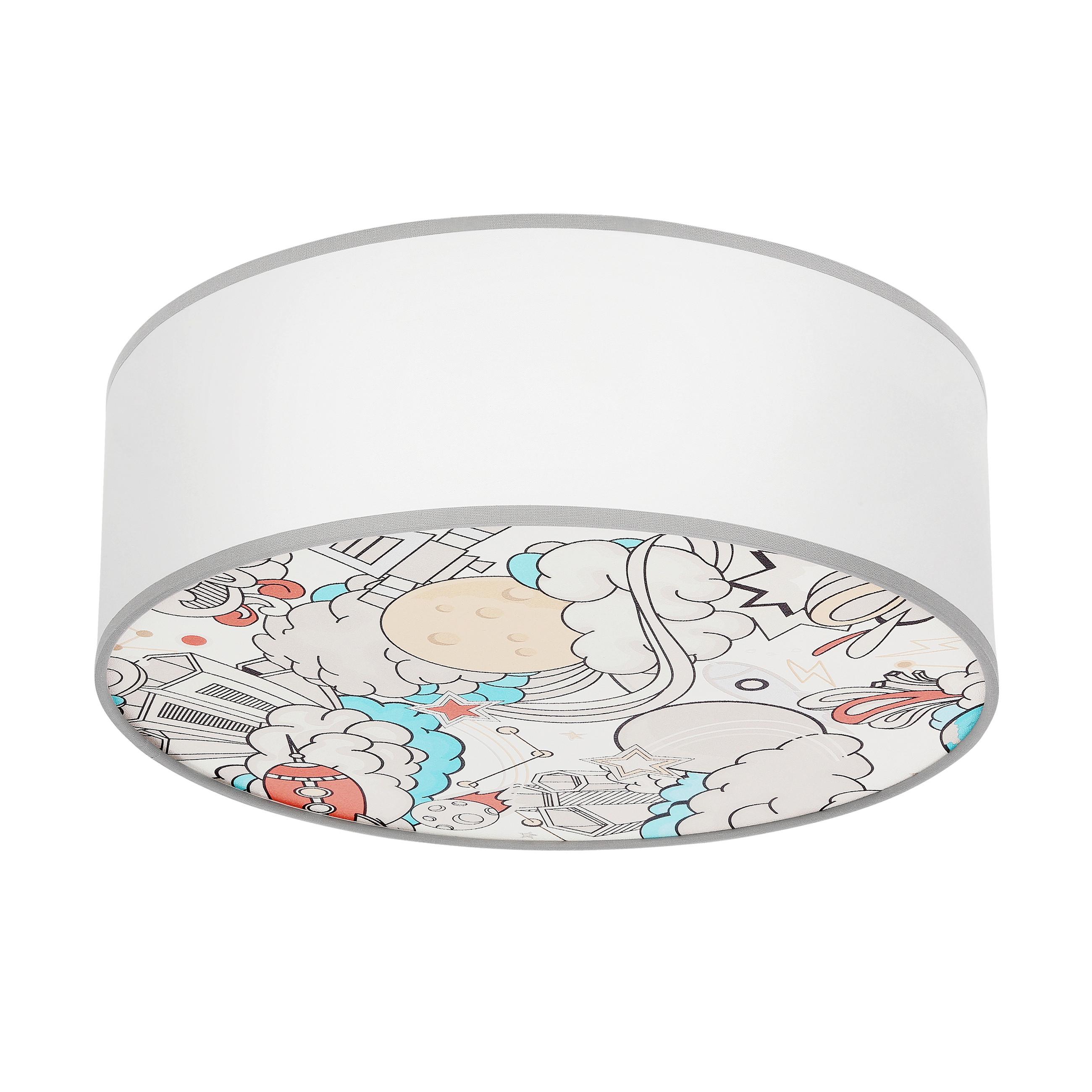 Dječja Stropna Svjetiljka 31-38869 Kiddy Wolke - bijela/višebojno, Konvencionalno, metal/plastika (38/38/14cm)