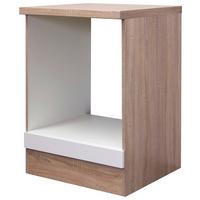 Herdumbauschrank Weiß/Eiche - Weiß Hochglanz/Sonoma Eiche, MODERN, Holzwerkstoff (60/86/60cm) - FlexWell