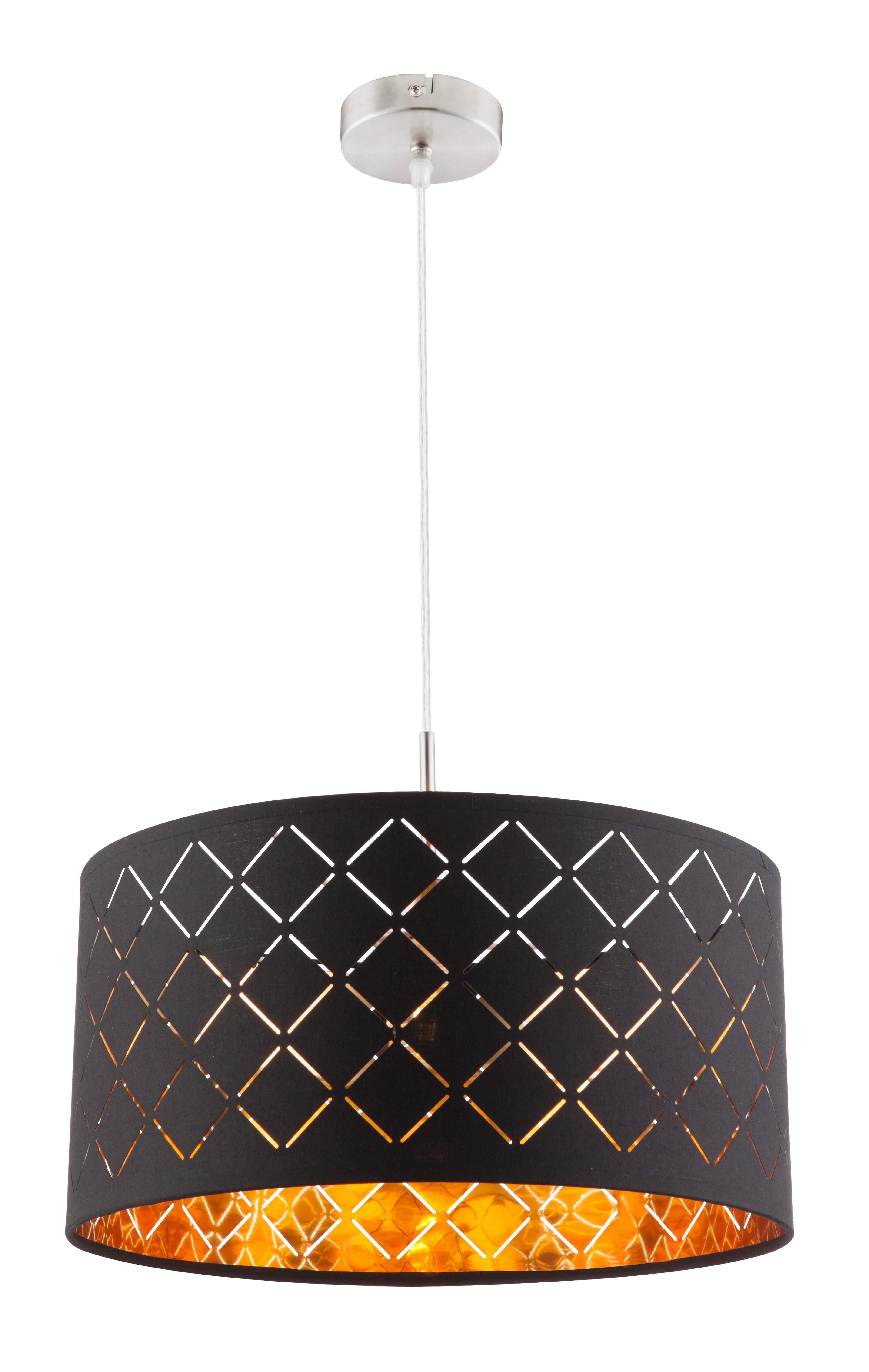 LAMPA WISZĄCA 15229H CLARKE - czarny/kolor złoty, Lifestyle, metal/tkanina (40/140cm) - Globo