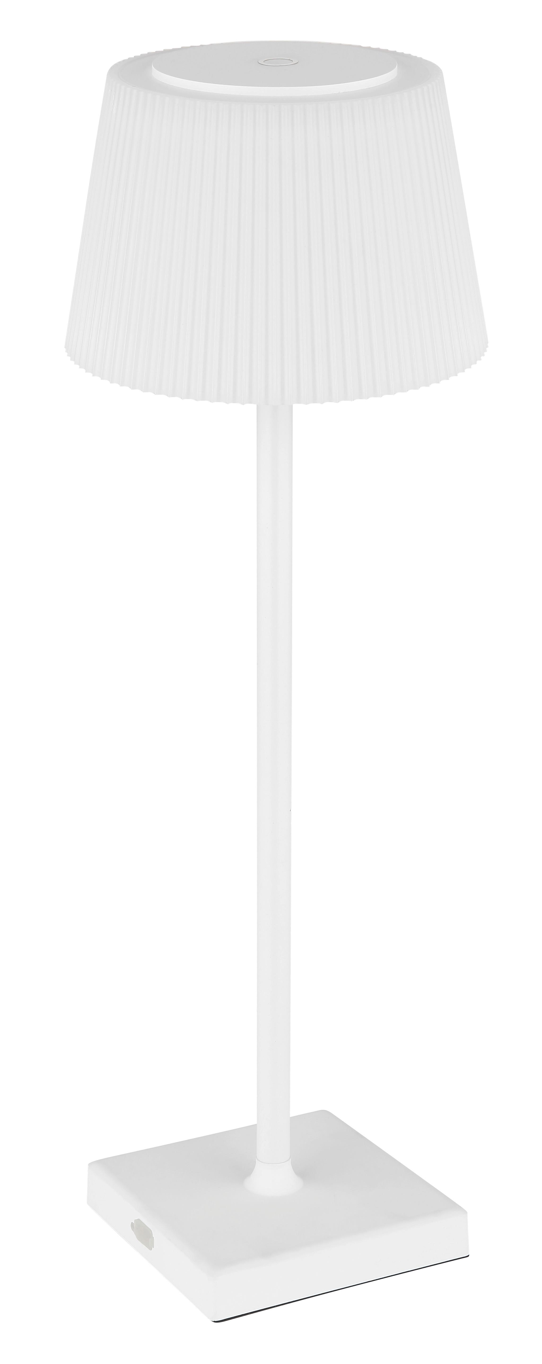 Akku-Tischleuchte Gregoir Weiß max. 4 Watt - Weiß, KONVENTIONELL, Kunststoff/Metall (13,1/38cm) - Globo