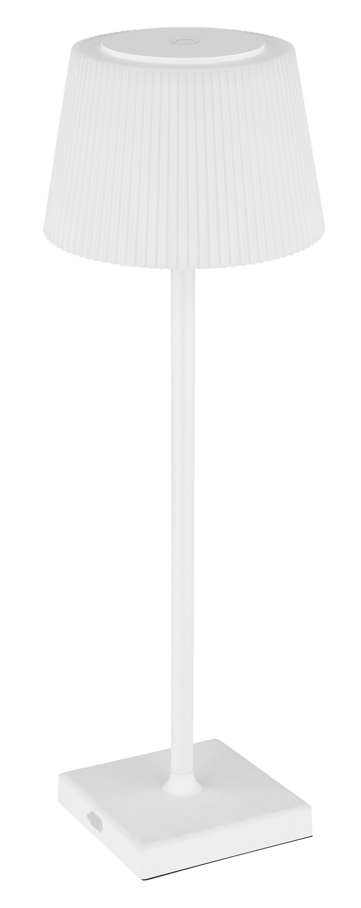 Akku-Tischleuchte Gregoir Weiß max. 4 Watt - Weiß, KONVENTIONELL, Kunststoff/Metall (13,1/38cm) - Globo