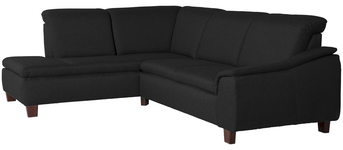 ECKSOFA AARON - Nussbaumfarben/Schwarz, Design, Holz/Textil (187/247cm) - Max Winzer