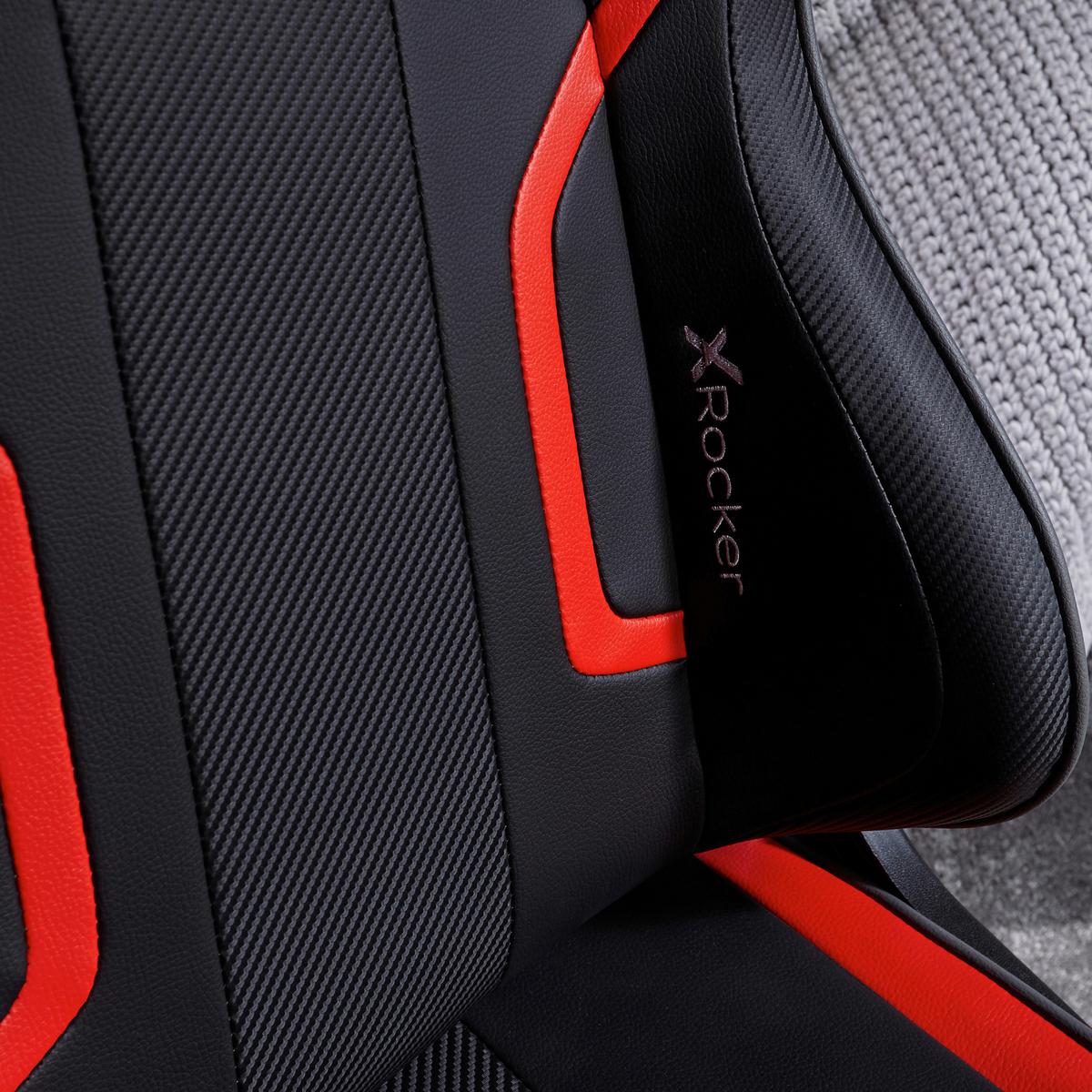 Gamingsessel XR Racing ca. 48x109x56cm Schwarz/Rot - Rot/Schwarz, MODERN, Leder/Kunststoff (48/109/56cm) - X Rocker