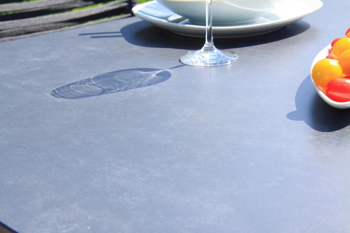 Gartenset 5-tlg. Metall/Glas/ Textil/Kunststof/Holzwerkstoff - Dunkelgrau/Anthrazit, Basics, Glas/Holzwerkstoff (180+60/100/74cm) - Acamp