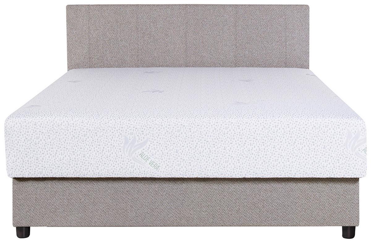 Kárpitozott Ágy Spina - szürkésbézs, Konventionell, faalapú anyag/textil (140/200cm)