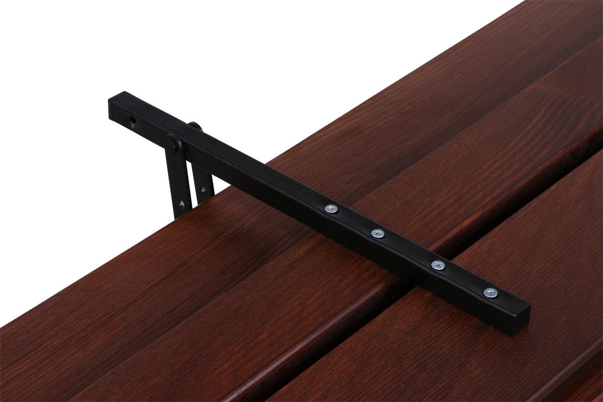 Biertischgarnitur Bavaria Braun/Schwarz - Dunkelbraun, MODERN, Holz/Metall (60/60/180cm) - Gardenson