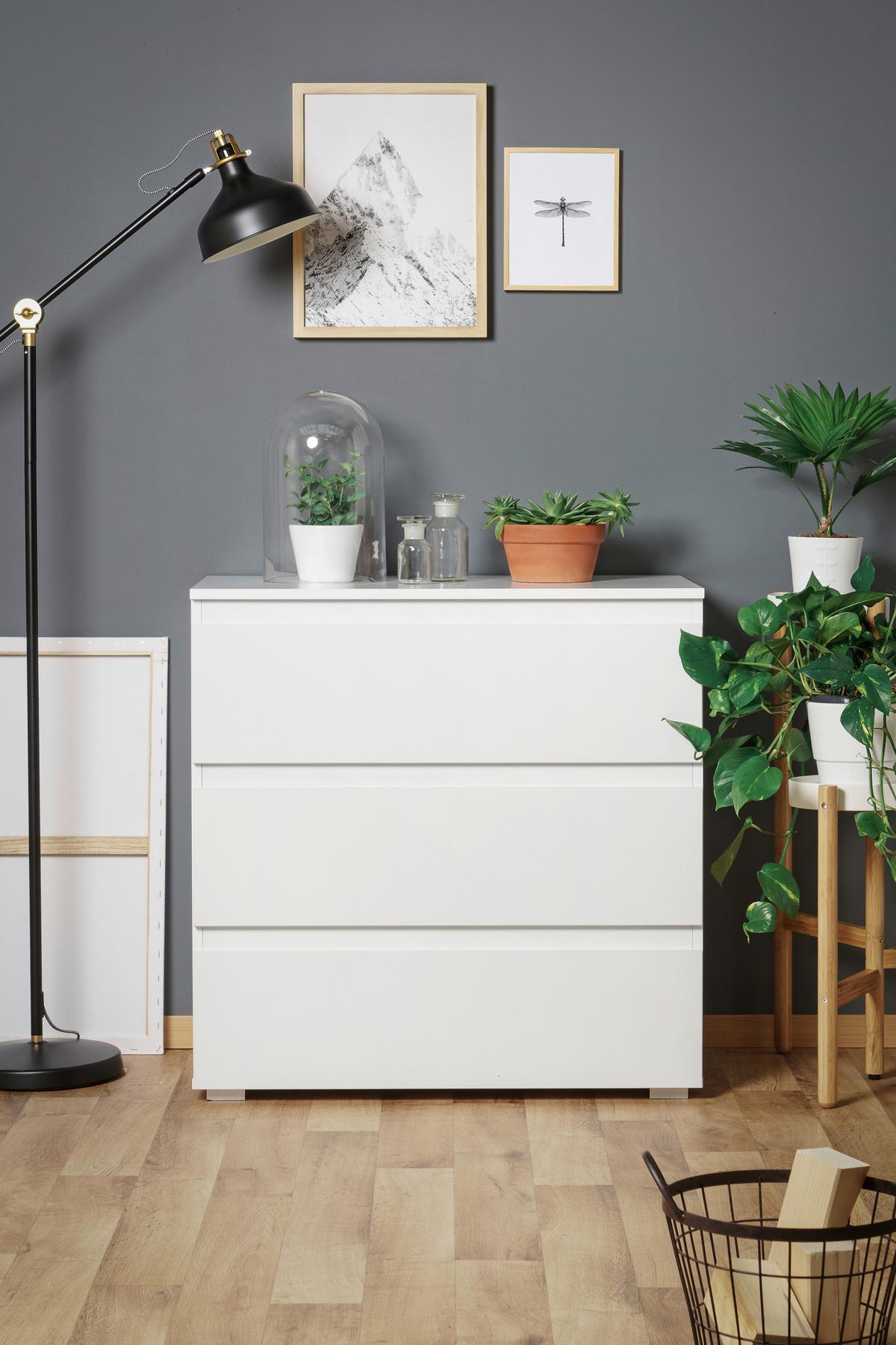 Komoda Image 5, Bela - bela, Konvencionalno, leseni material (80/80/45cm) - Livetastic