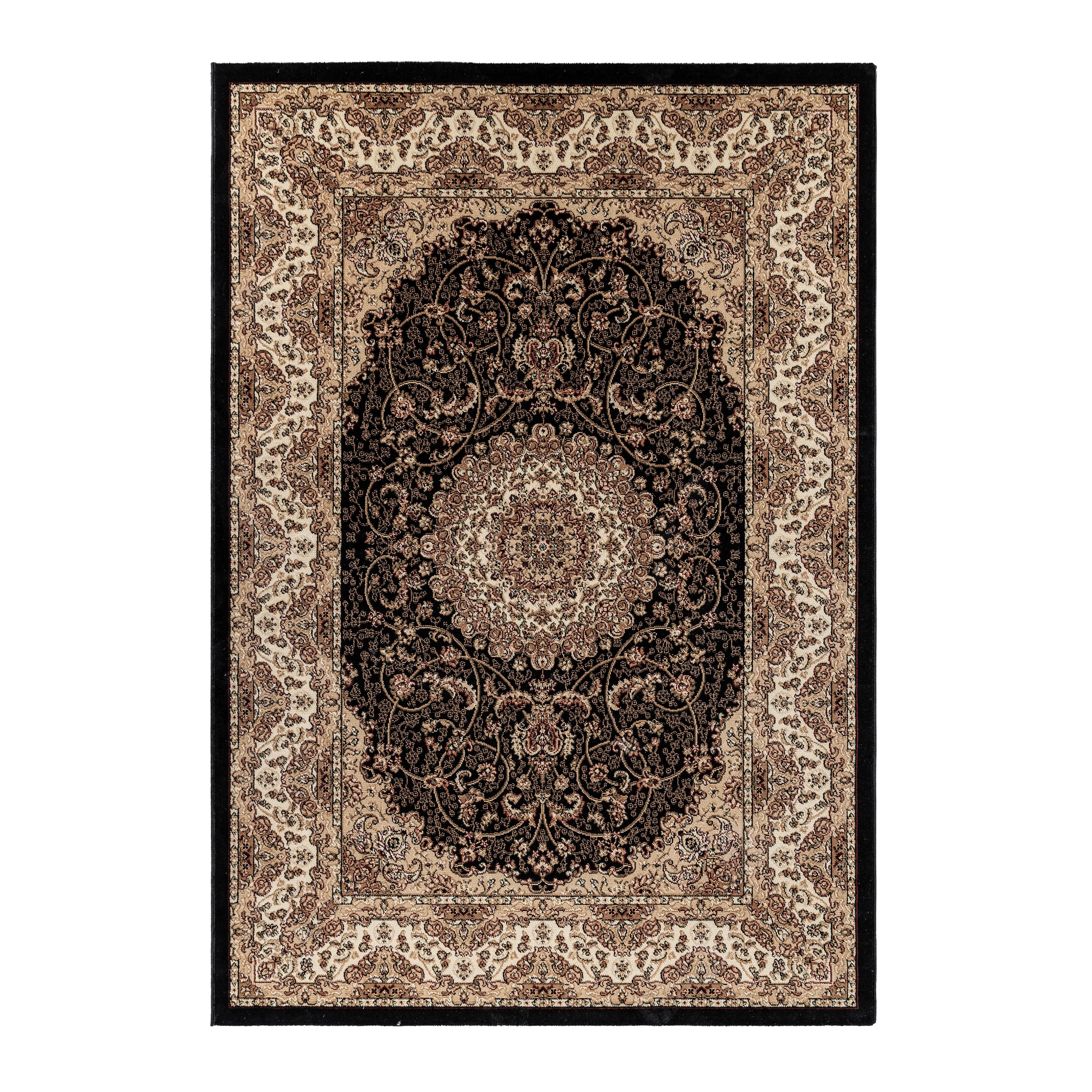 Webteppich Kashmir Schwarz/Beige ca. 240x340cm - Schwarz, Design, Textil (240/340cm)