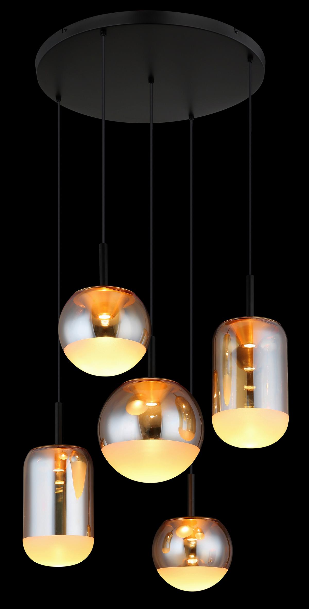 Led Viseća Svjetiljka Severin - narančasta/boje mjeda, Konvencionalno, staklo/metal (71/150cm)