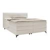 Boxspringbett Bari in Creme ca. 180x200cm - Creme/Schwarz, KONVENTIONELL, Textil/Metall (180/200cm) - Mömax