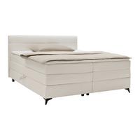 Boxspringbett Bari in Creme ca. 160x200cm - Creme/Schwarz, KONVENTIONELL, Textil/Metall (160/200cm) - Mömax