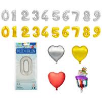 Luftballon Jery Gold/Silberfarben/Rot - Gelb/Rot, Basics, Kunststoff (45/45/45cm)