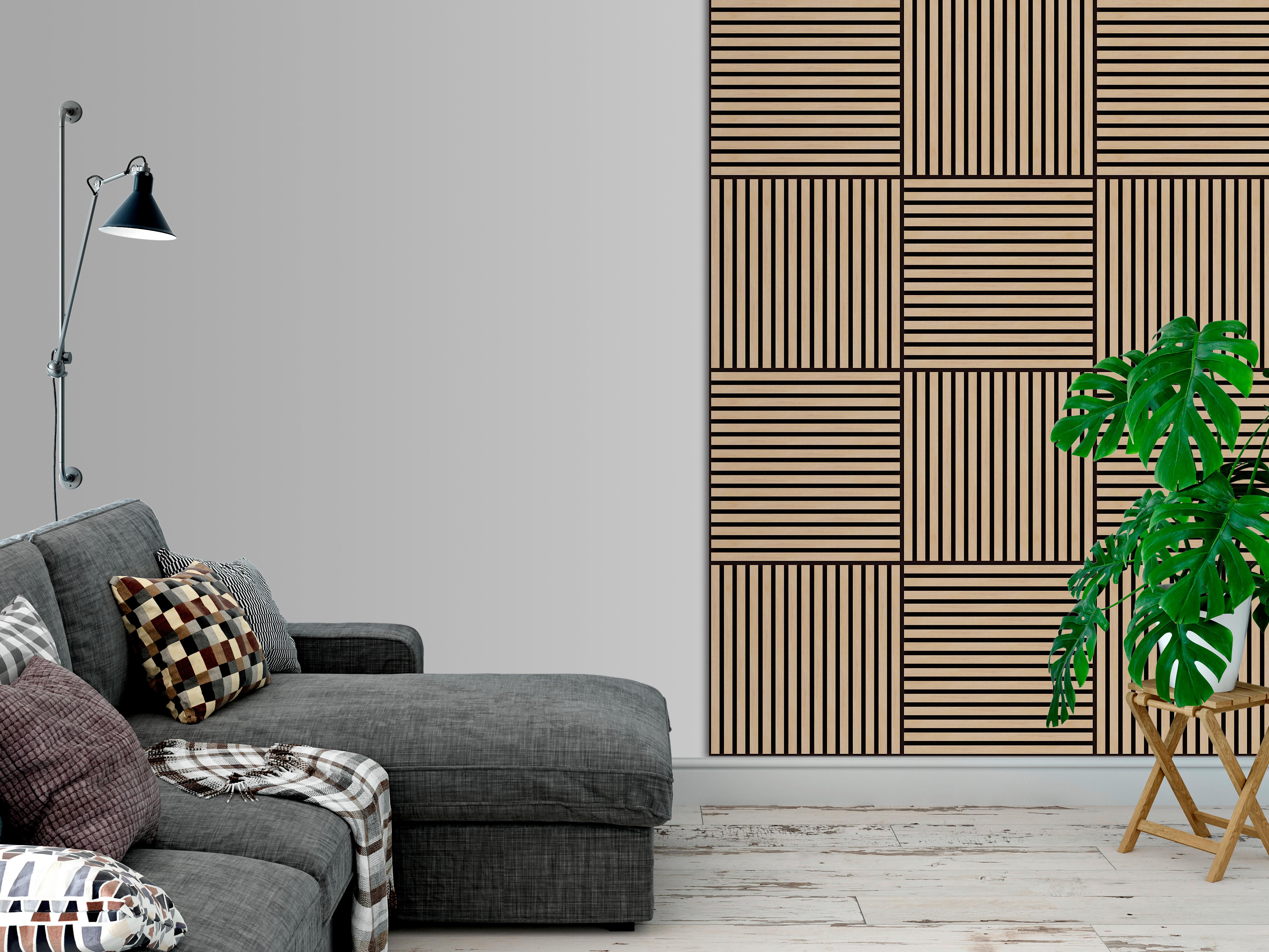 Akusztikus Fali Panel Mini Echo - tölgyfa, Modern, műanyag/faalapú anyag (0,36qm)