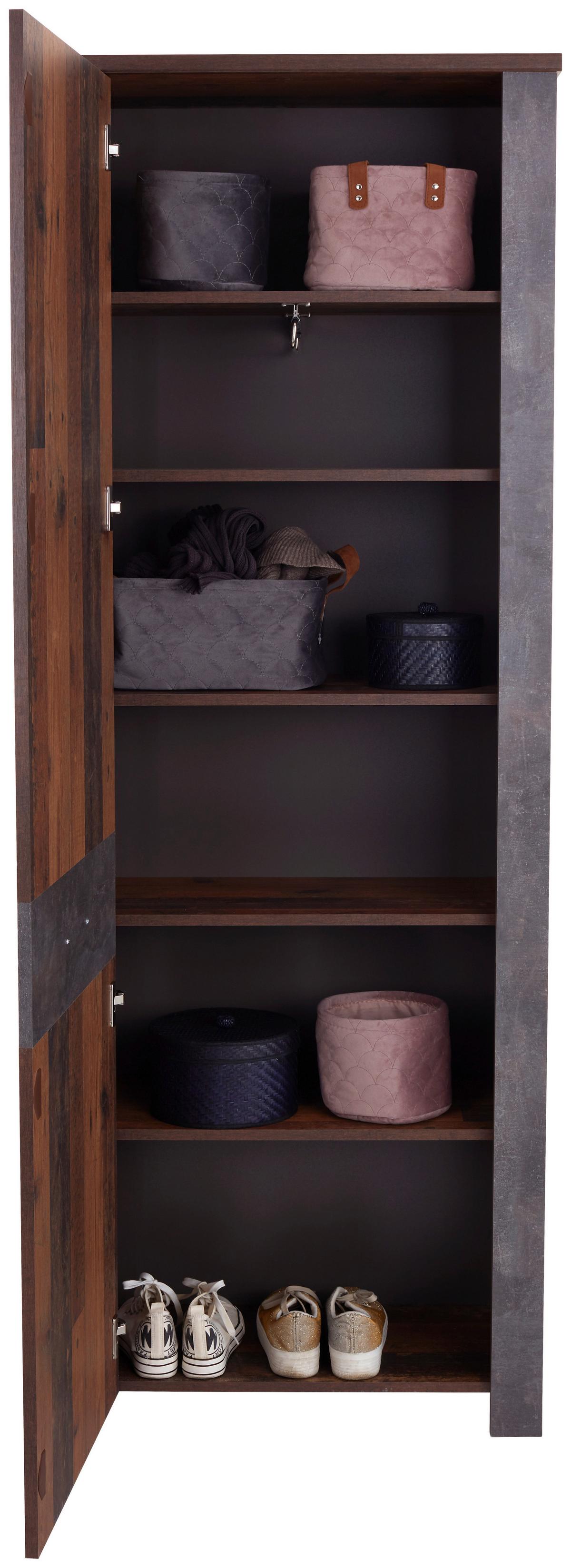 Garderobni Ormar Ontario - siva/boje hrasta, Trend, drvni materijal/plastika (68,4/200/37cm) - Zandiara