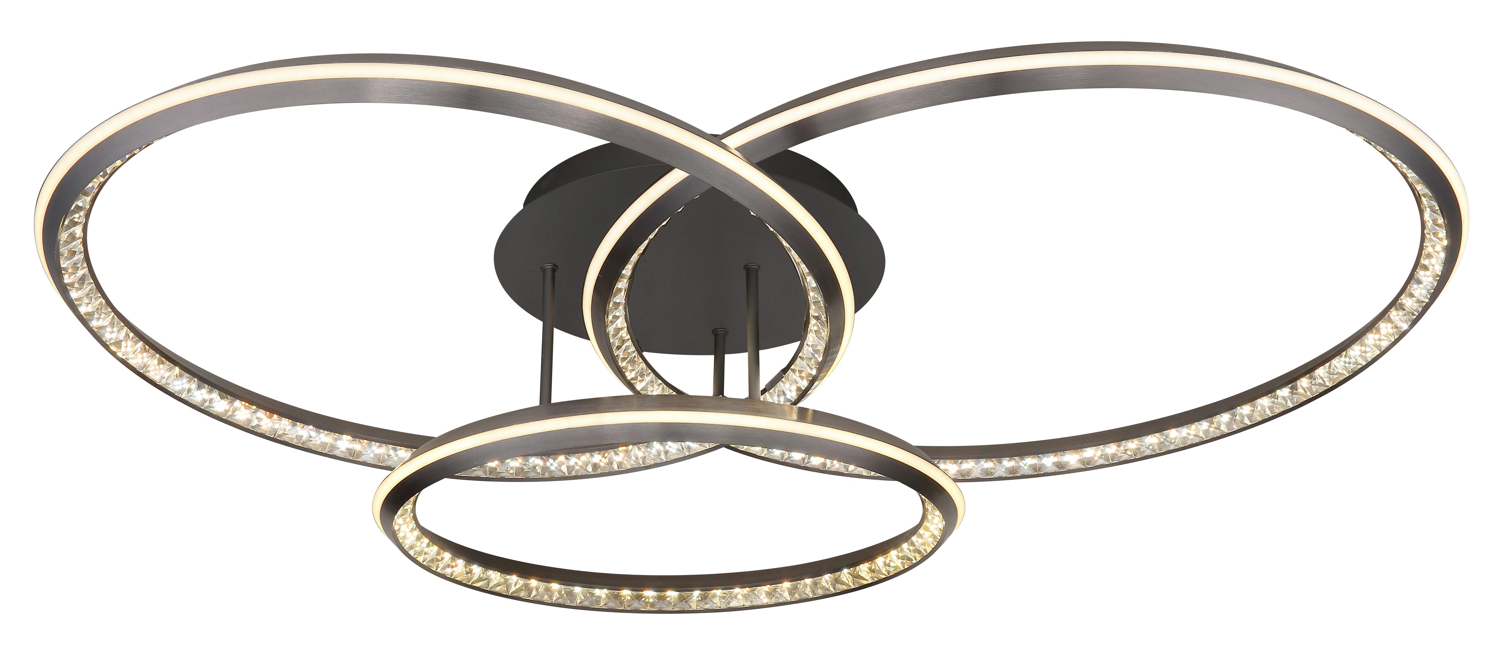 LED-DECKENLEUCHTE 67329-72 ALAINA - Klar/Opal, Design, Kunststoff/Metall (109,5/80,5/20,5cm) - Globo