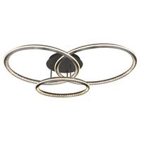 Led Stropna Svjetiljka Alaina - siva/prozirno, Design, metal/plastika (109,5/80,5/20,5cm) - Globo