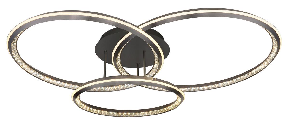 Led Stropna Svjetiljka Alaina - siva/prozirno, Design, metal/plastika (109,5/80,5/20,5cm) - Globo