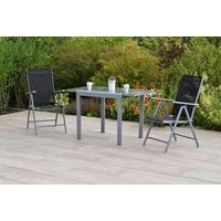 GARTENSET AMALFI - Silberfarben/Schwarz, MODERN, Metall - Gardenson