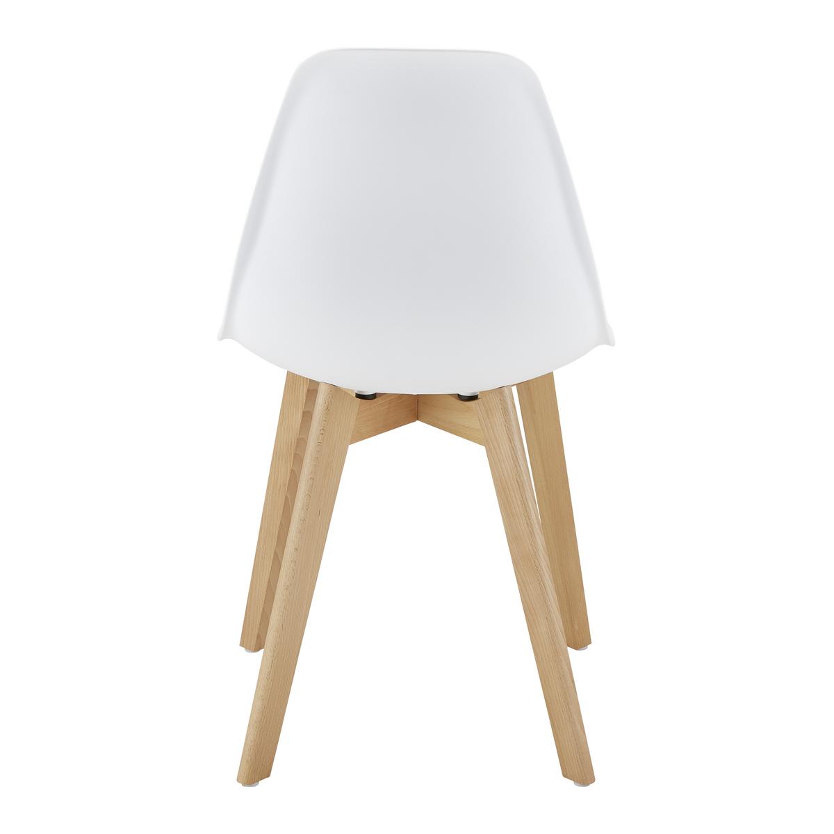 Stuhl Frieda Weiß Kunststoff Echtholz Beine - Buchefarben/Weiß, MODERN, Holz/Kunststoff (54/87,5/46cm) - Bessagi Home