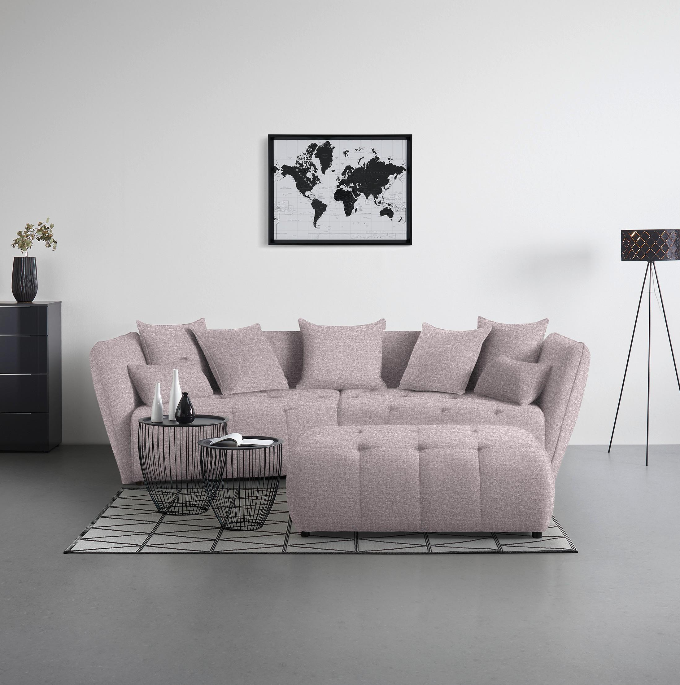 Tabure Sofi - jorgovan/crna, Moderno, tekstil (128/48/70cm) - Premium Living