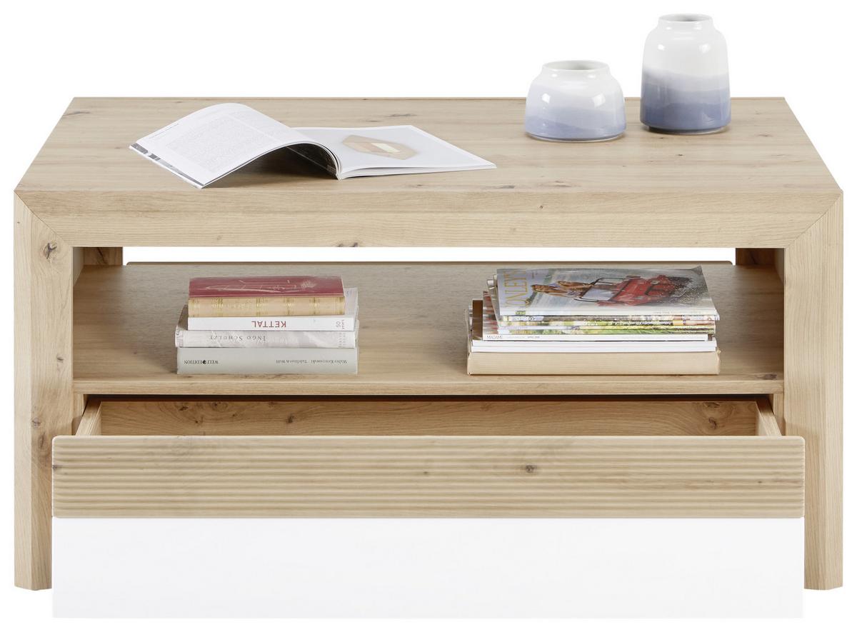 Stolić Kashmir New - bijela/boje hrasta, Moderno, drvni materijal (100/50/69cm) - Modern Living