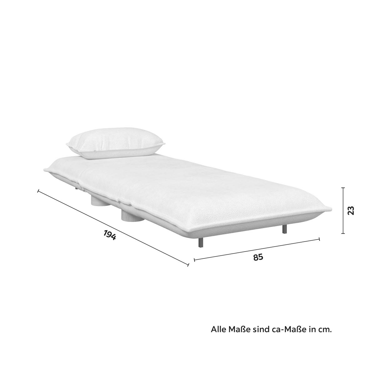 Schlafsessel Bella Weiß Bouclé - Weiß/Naturfarben, MODERN, Holz/Textil (85/76/84cm) - Bessagi Home