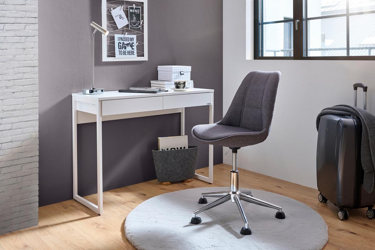 BIURKO CALAIS    -HOM IN- - biały, Design, materiał drewnopochodny/metal (102/40/76cm) - Hom`in