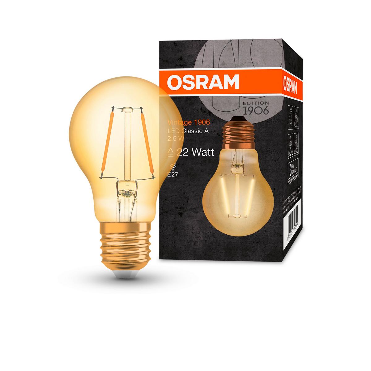 ŻARÓWKA LED VINTAGE1906® - kolor złoty, Basics, szkło (6/10,5cm) - Osram