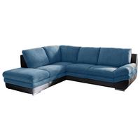 Wohnlandschaft Nardo Blau/Schwarz - Blau/Chromfarben, MODERN, Textil/Metall (221/264cm) - MID.YOU