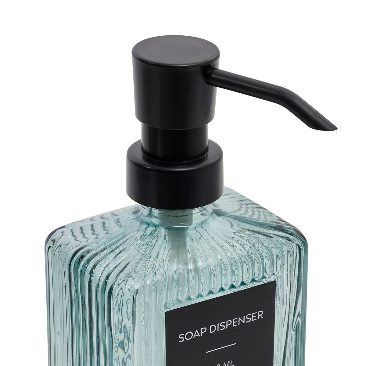 Dozator săpun Sally cca. 400 ml - albastru/transparent, Basics, sticlă (8,1/5,8/19,7cm)