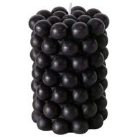 Stumpenkerze Pearls II in Schwarz - Schwarz, MODERN (7/10cm) - Modern Living