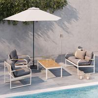 Kerti Garnitúra Florenz 1 - világosszürke/tíkfa, Modern, műanyag/textil - Mömax