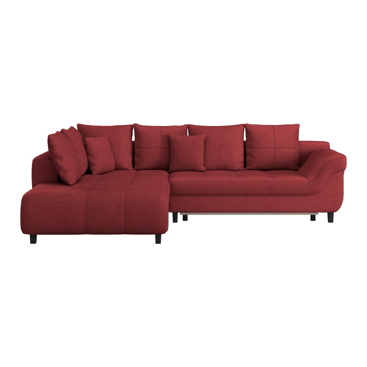 Kutna Garnitura Mendoza - crvena/crna, Design, tekstil/drvo (197/309cm) - Modern Living