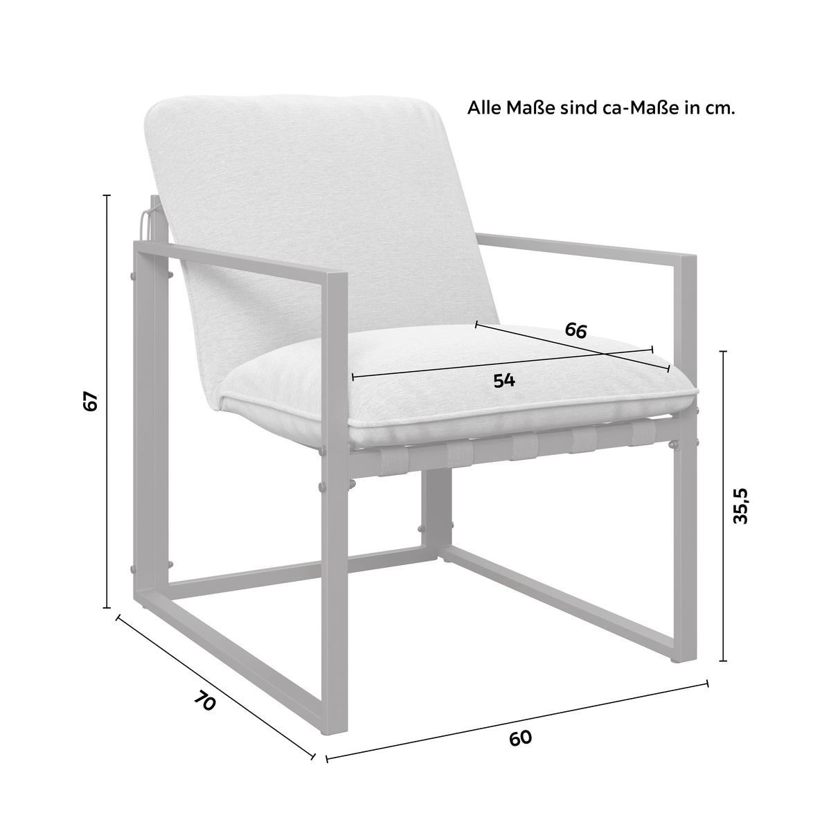 Set grădină Lucia - gri deschis/gri închis, Basics, sticlă/metal (65/42/35cm)