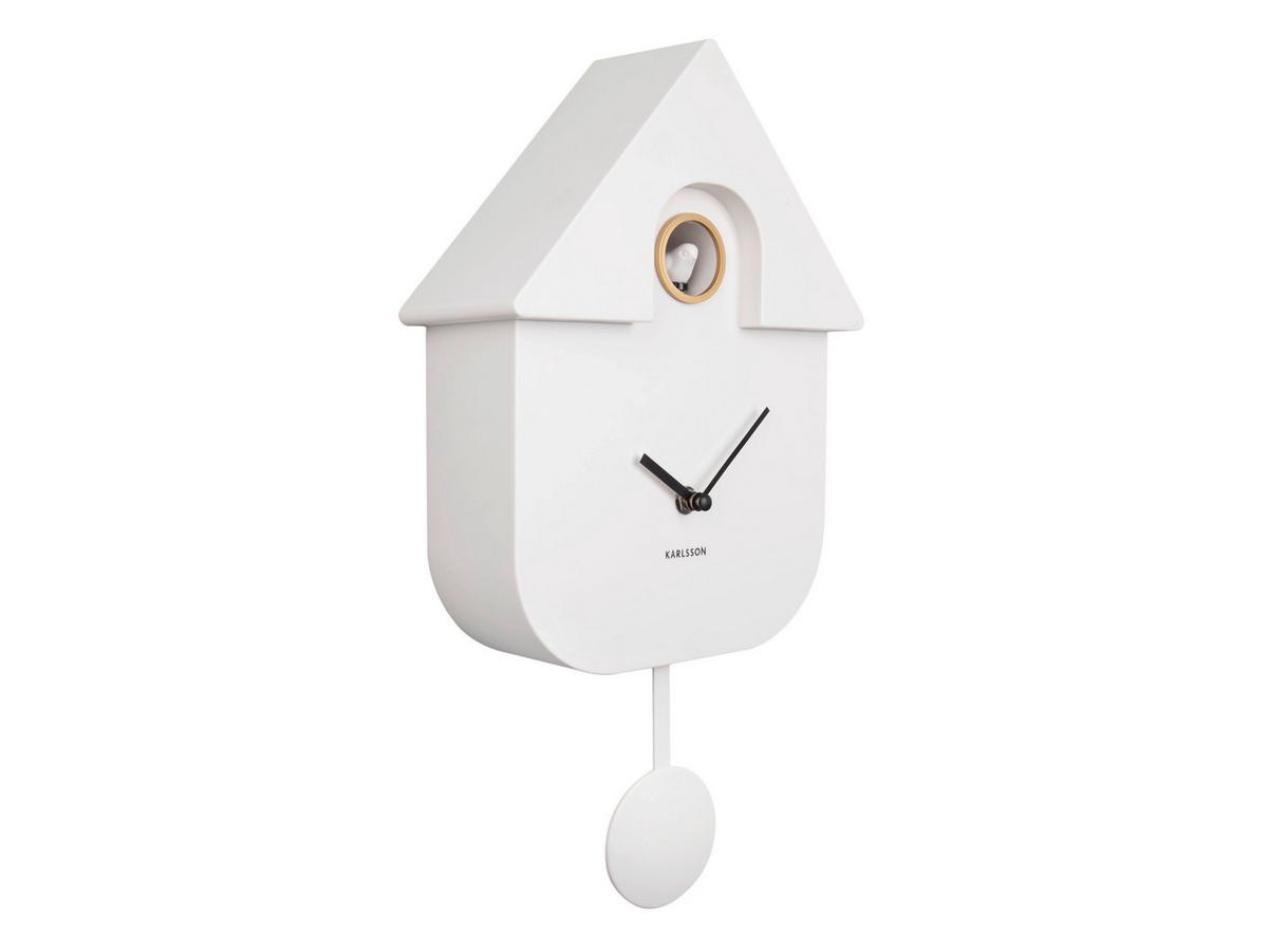 ZEGAR ŚCIENNY WALL CLOCK MODERN CUCKOO - biały, Konventionell, tworzywo sztuczne (21,5/41/8,5cm) - Karlsson