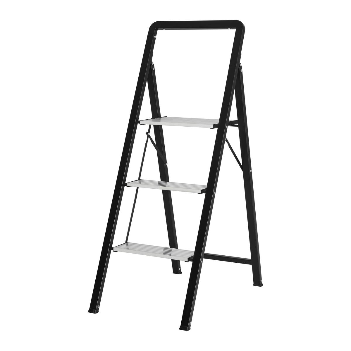 Preklopne Ljestve Magnus - bijela/crna, Moderno, metal (41,1/62/104,5cm) - Mömax