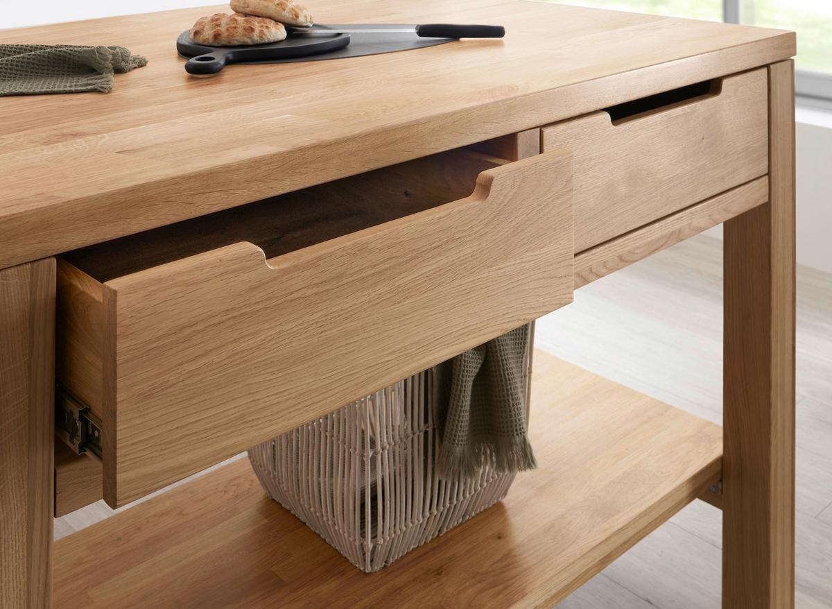 Kücheninsel Ponza I 122 o. Geräte Eiche - Eichefarben, Basics, Holz (120/91/90cm) - P & B