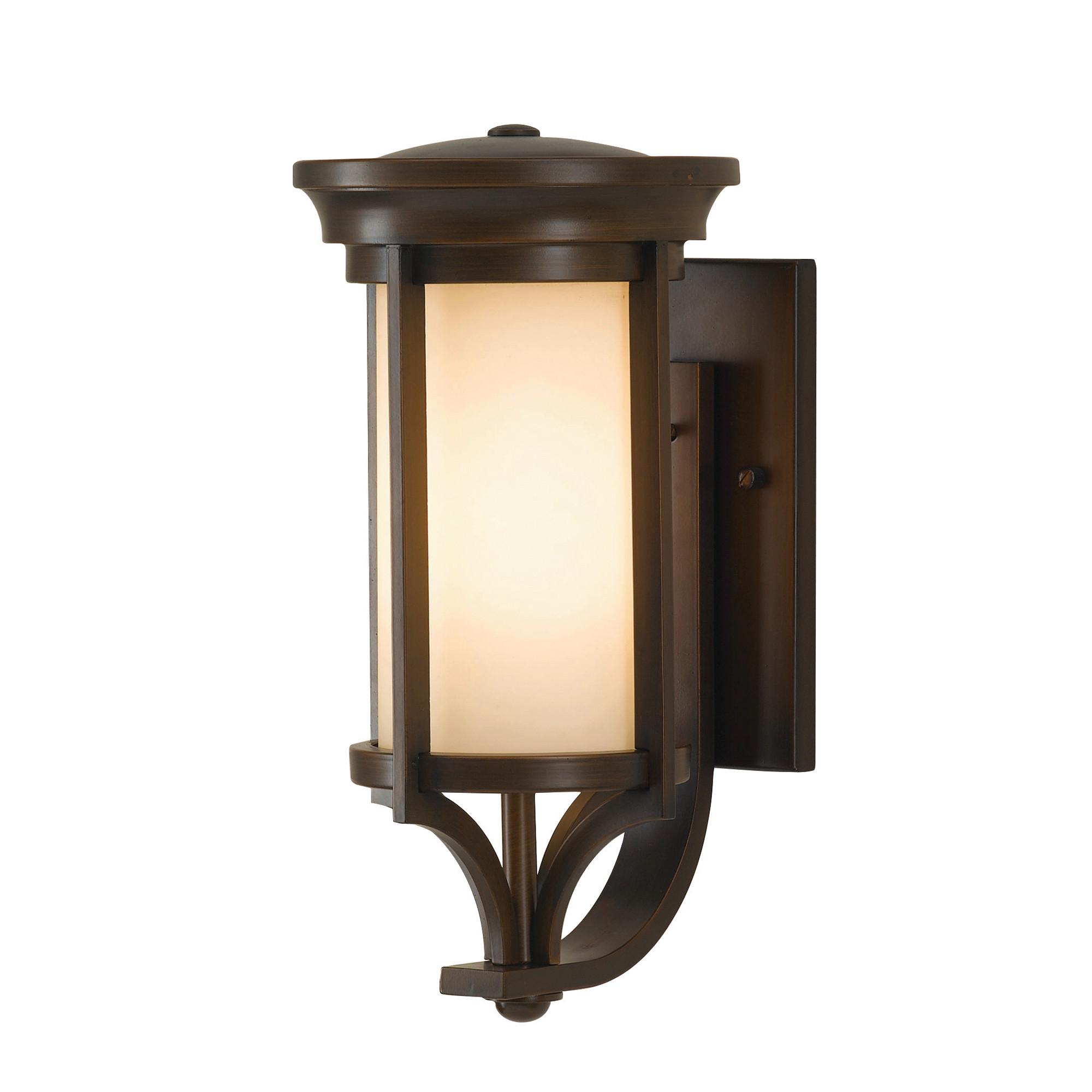 Kültéri Falilámpa Fe-Merrill1-S - bronzszínű, Konventionell, üveg/fém (19.4/38.8/24.1cm) - Elstead Lighting