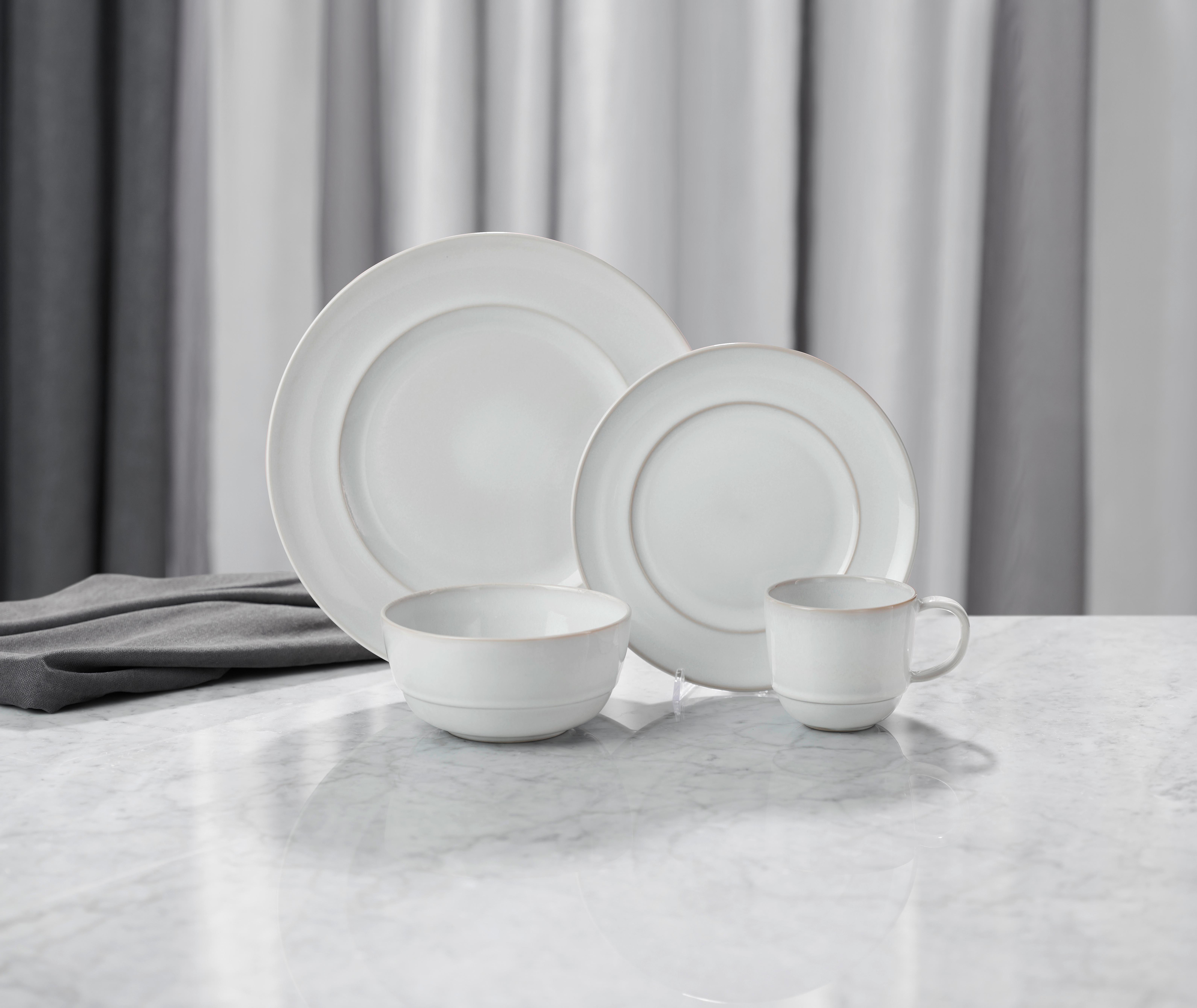 set de vaisselle in Weiss 8-teilig - Weiss, Romantik / Landhaus, Keramik - Premium Living