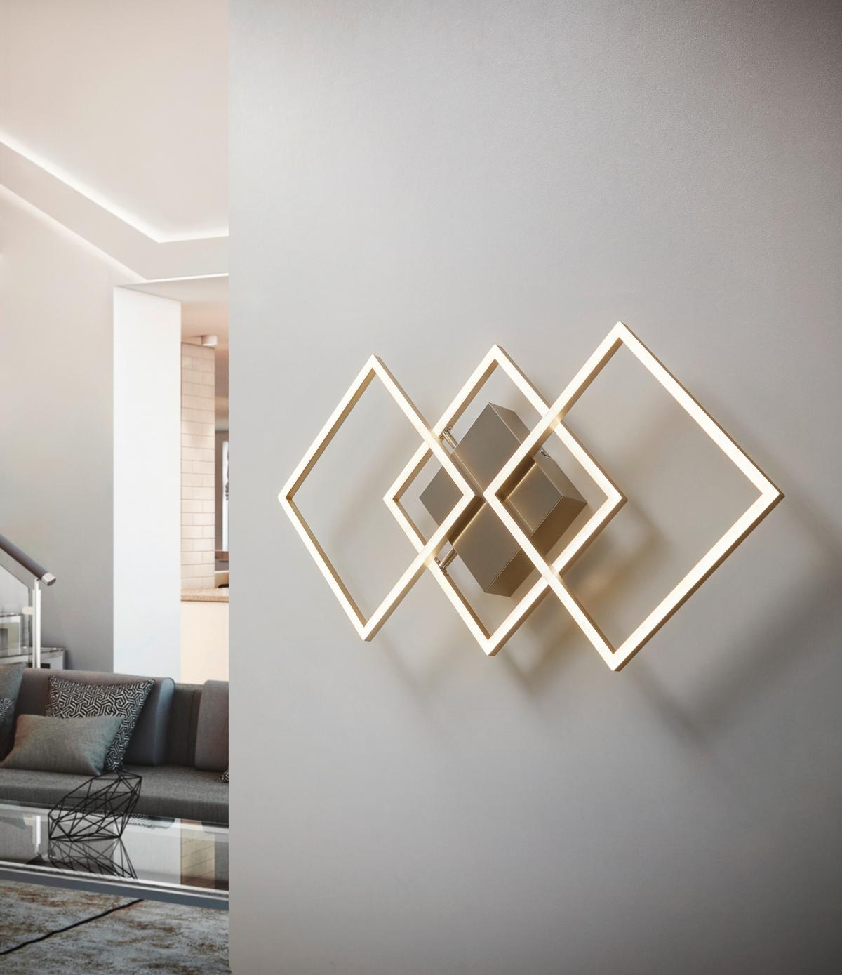 LAMPA SUFITOWA LED GIGA 4 *SBN* - kolor niklowy, Trend, tworzywo sztuczne/metal (75,5/37/6cm) - Novel