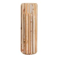 Windlicht Puomi Hellbraun - Hellbraun, Basics, Glas/Holz (18/55cm)