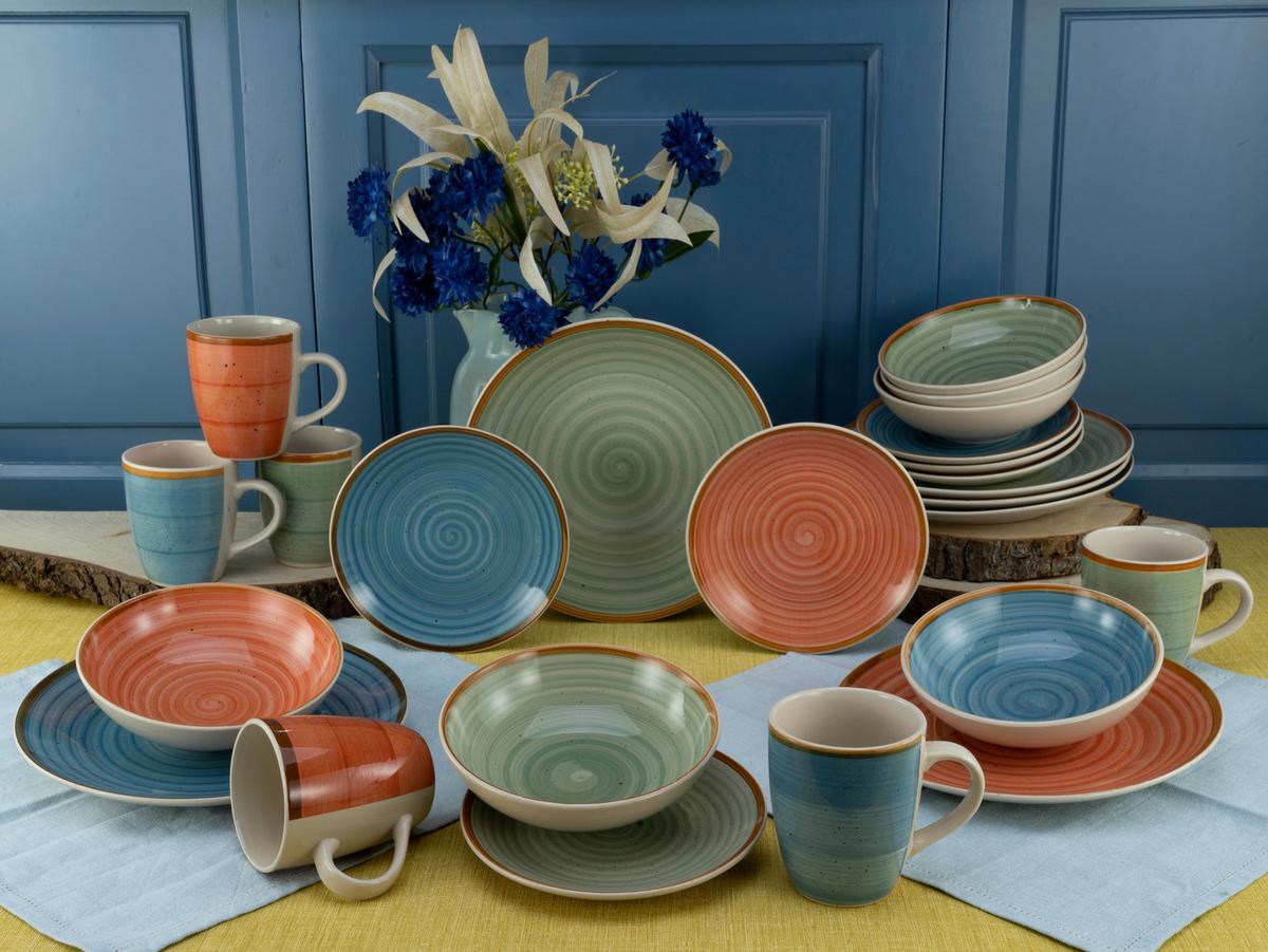 Kombinirani Servis Country, 24-Delni - večbarvno, Konvencionalno, keramika - Creatable