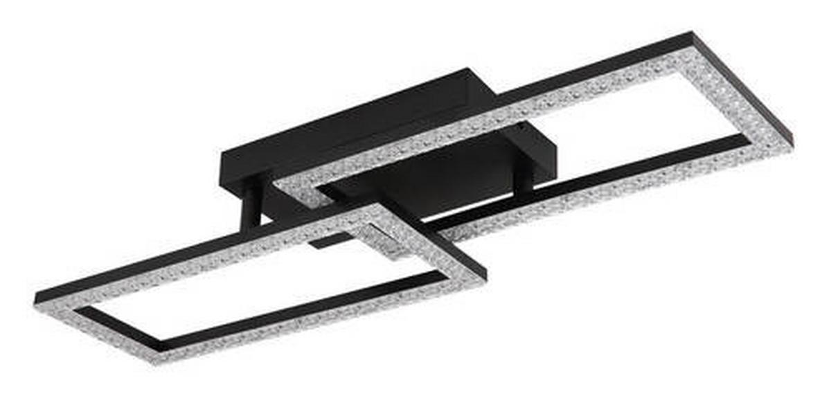 LED-Deckenleuchte Sapena Klar/Schwarz max. 20 Watt - Klar/Schwarz, Design, Kunststoff/Metall (61,5/19,5/9,3cm) - Globo