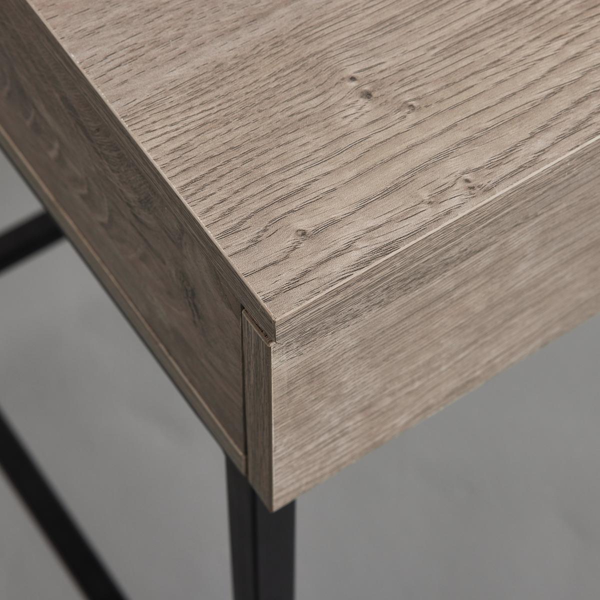 Schreibtisch Cara Walnussfarben MDF ca.120x50 cm - Walnussfarben/Schwarz, MODERN, Metall (120/50/76cm) - Bessagi Home