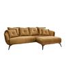 Wohnlandschaft Baggio Gelb Velours - Gelb/Schwarz, MODERN, Holz/Textil (277/162cm) - Livetastic