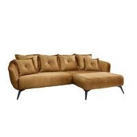 Wohnlandschaft Baggio Gelb Velours - Gelb/Schwarz, MODERN, Holz/Textil (277/162cm) - Livetastic
