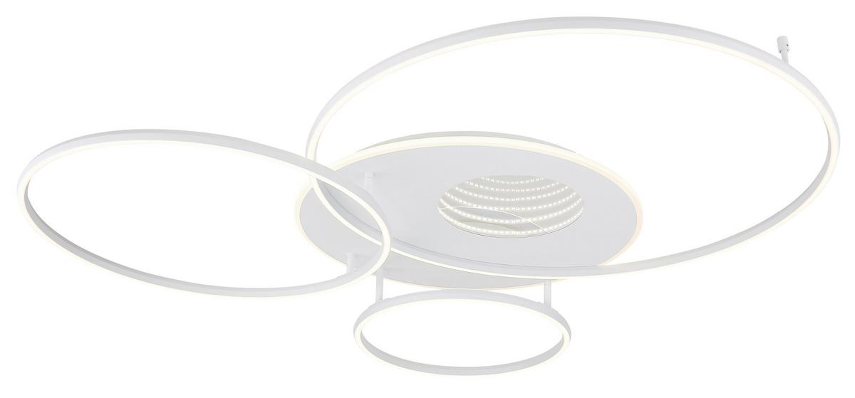 Led Stropna Svjetiljka Invertina - bijela, Design, metal/plastika (126,4/105,3/13cm) - Globo