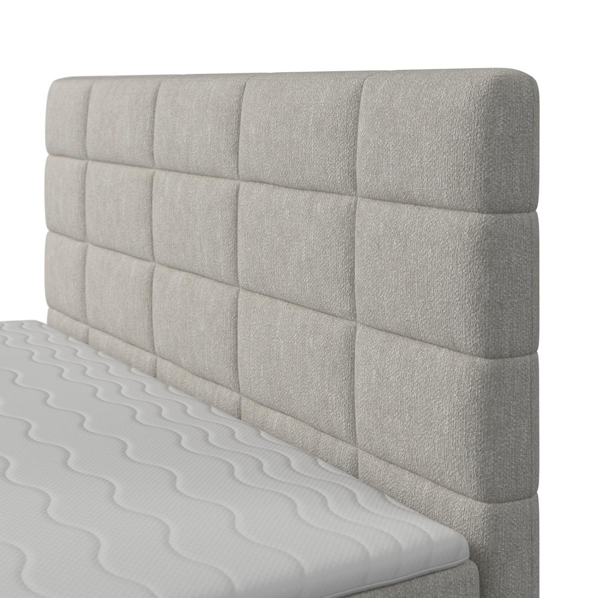 Boxspringbett Aria ca. 180x200 cm Grau mit Topper - Schwarz/Grau, MODERN, Holz/Kunststoff (180/200cm) - Bessagi Home