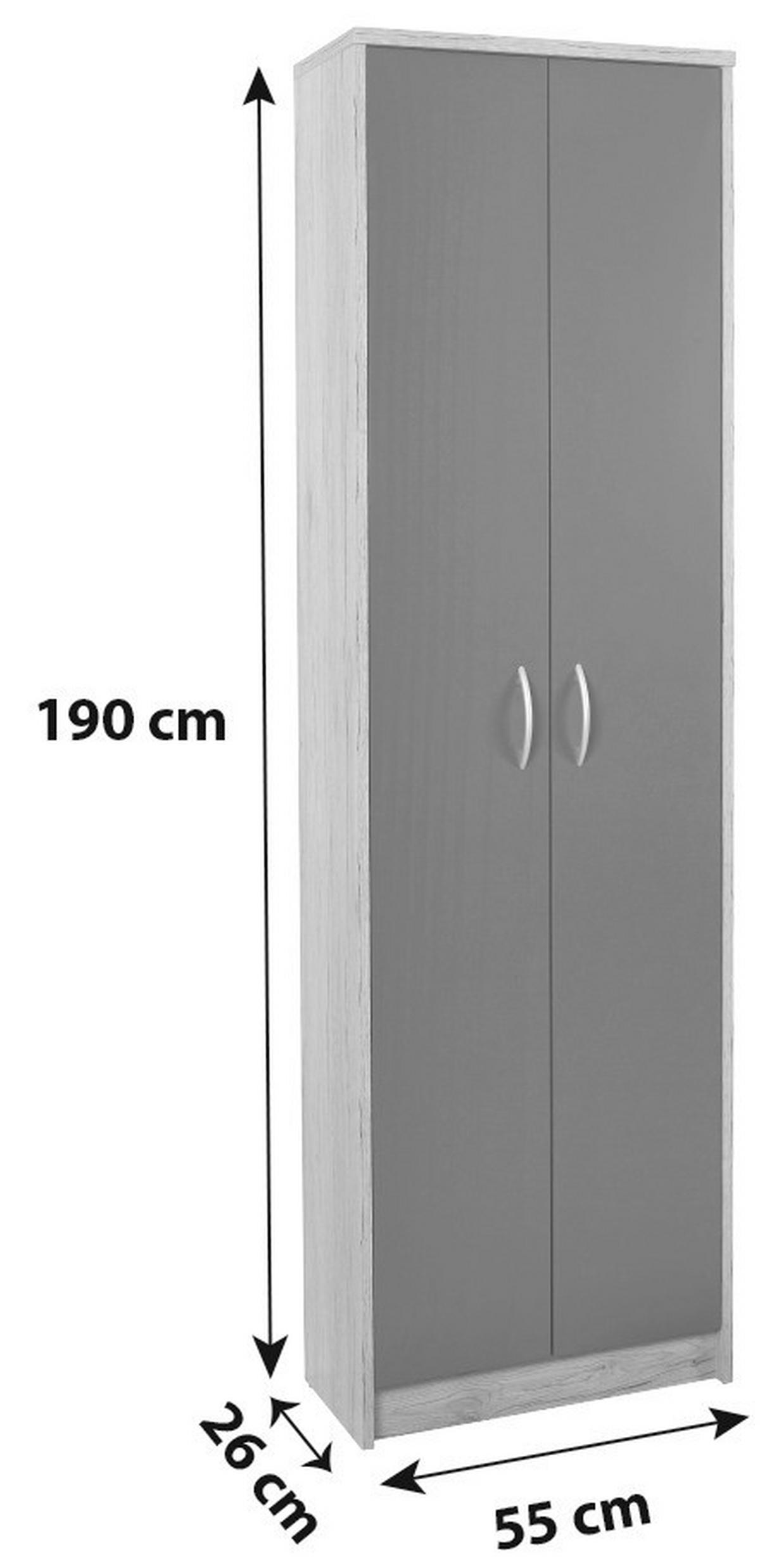 Dulap de haine Iza - maro/culoare lemn stejar, Konventionell, material pe bază de lemn (55/190/26cm) - Based